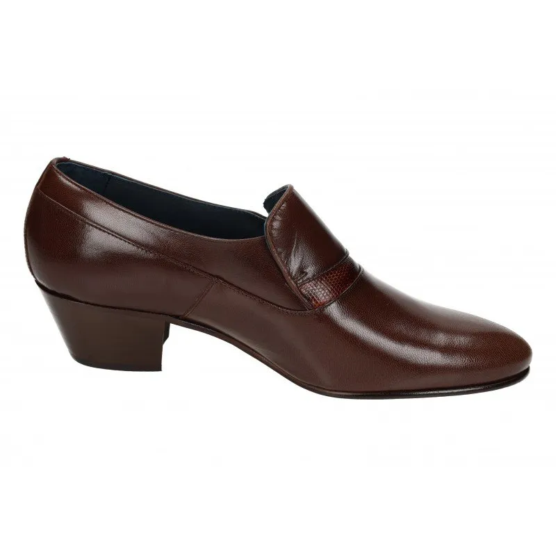 2014 Zapatos Tacón Cubano color CAOBA
