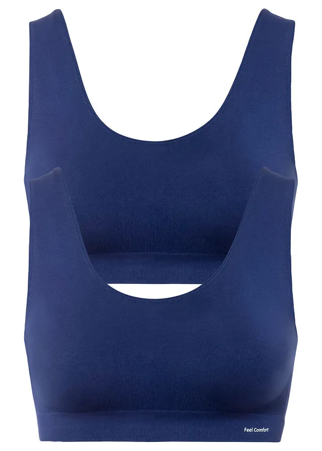 Seamless Comfort Bustier (2 units) Midnight blue + midnight blue