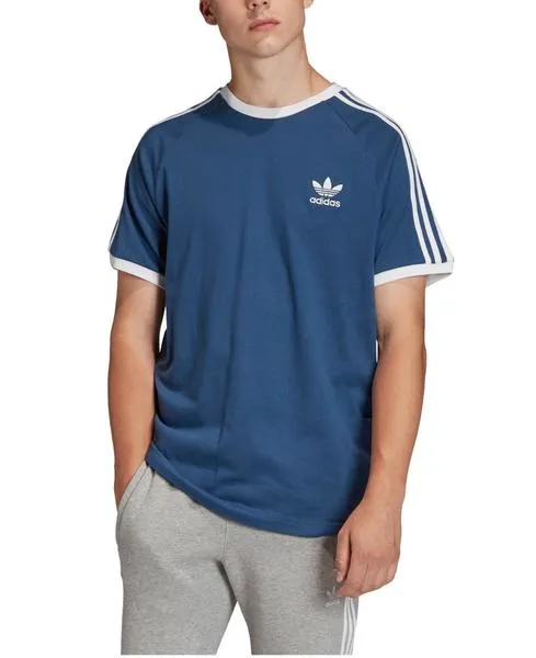 adidas 3stripes blue men's t-shirt