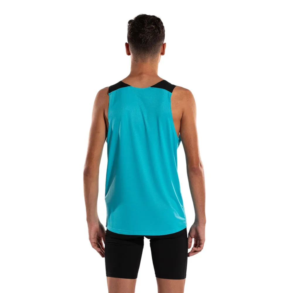 CAMISETA JOMA ELITE X TURQUESA FLUOR NEGRO SIN MANGAS T SHIRT RUNNING 103102-011