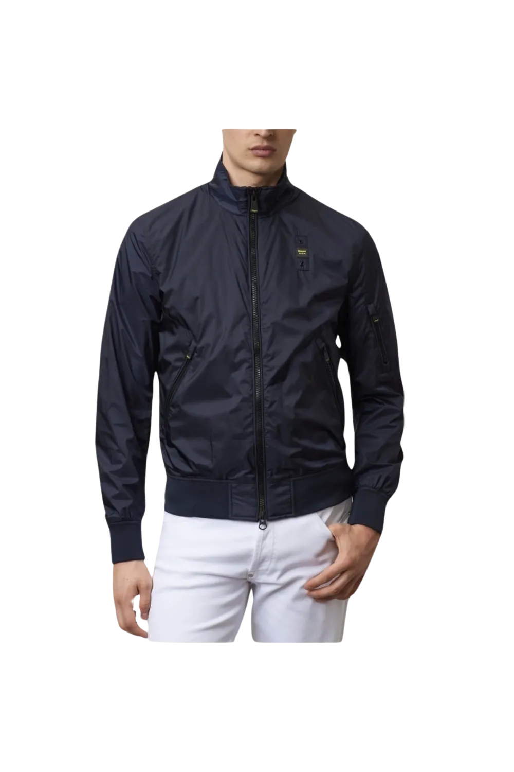Cazadora Bomber theodore Azul Oscuro En Nailon Brillante De Blauer