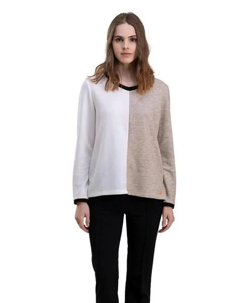 Jerseys, Punto y Sudaderas Mujer Beige con Estampado de Hongo