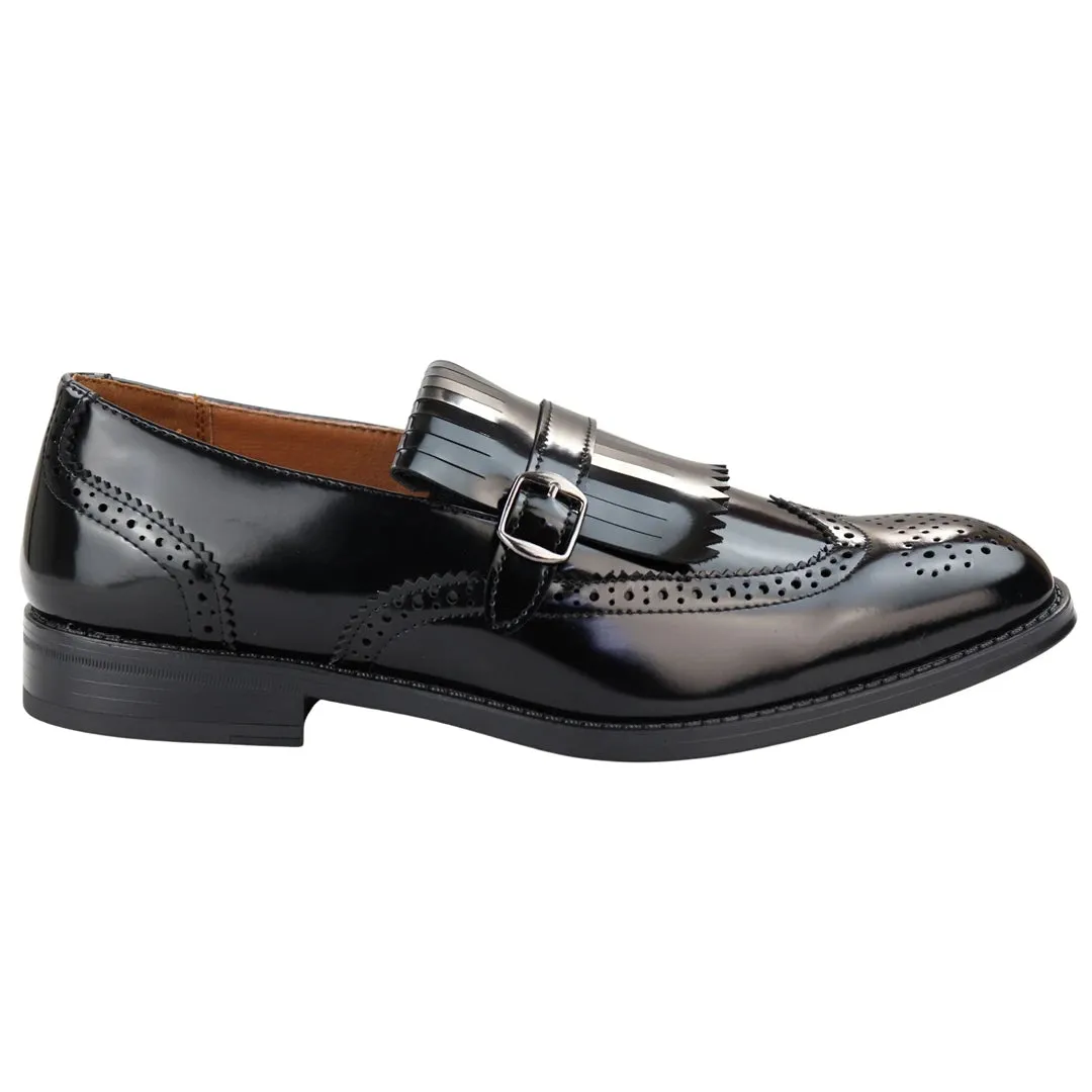Mens Oxford Monk Shoes Smart Formal Classic Slip on Dress