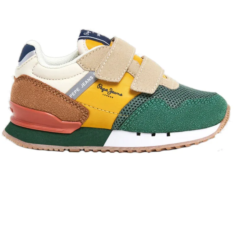 PEPE JEANS LONDON KIDS' RUNNING SHOES WITH VELCRO CLOSURE
