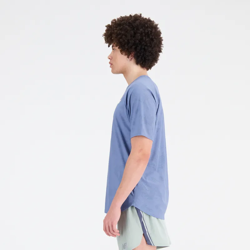 Blue New Balance Q Speed Jacquard Men's Running Shirt