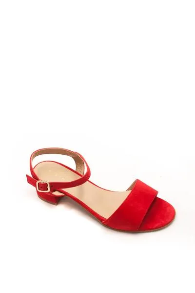 red suede high heel sandal Tiziana