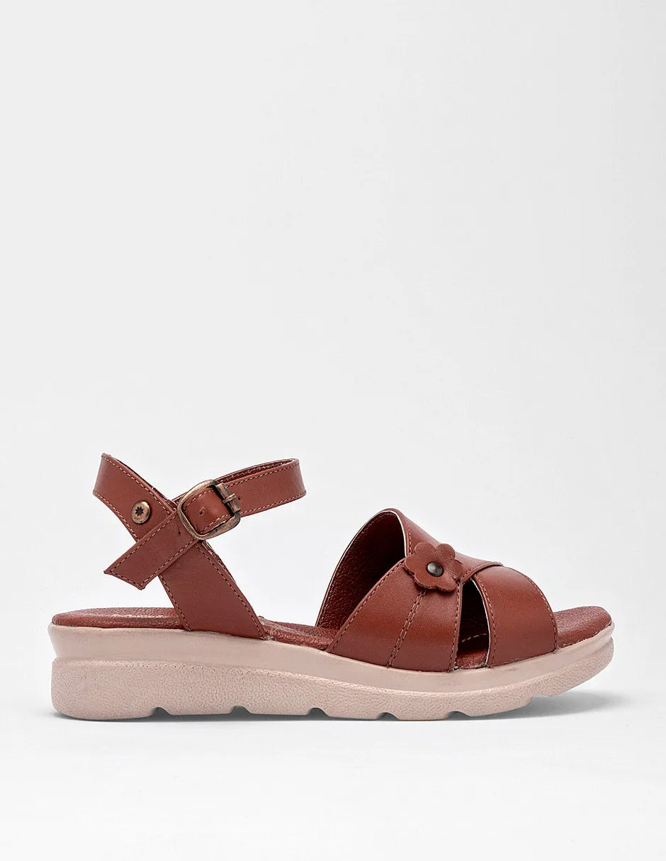 Sandalia de piel para mujer cod. 125448