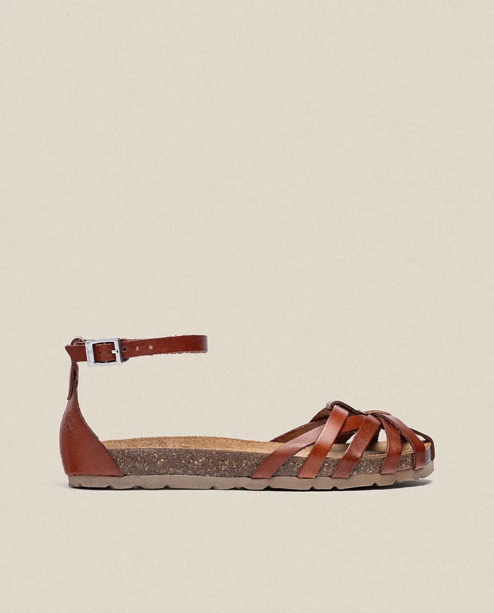 Sandalia plana Villa 011 marron