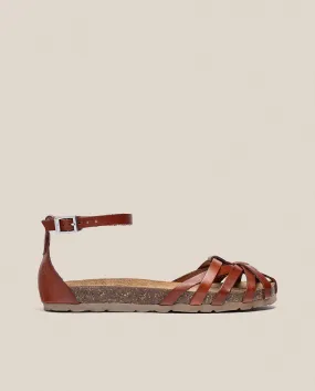 Sandalia plana Villa 011 marron