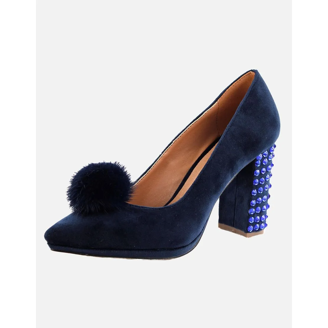 Black Textile Sandals with 9 cm Heel, Eferri Rabbit (Sizes 36 to 40)