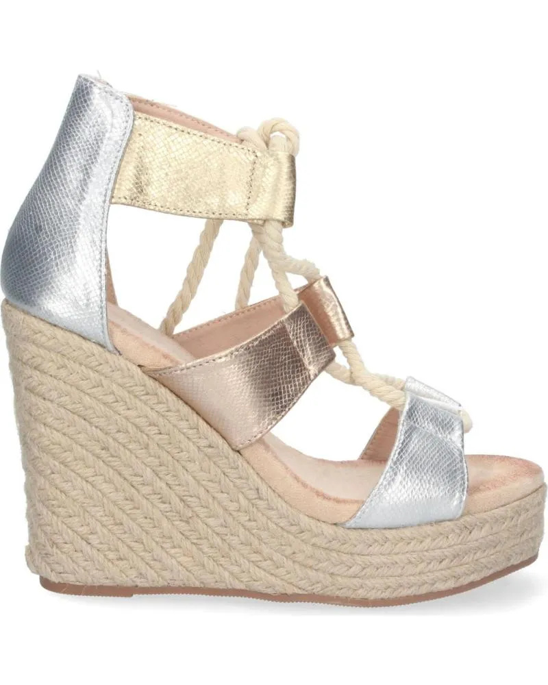 Sandalias PUNTOSALAO  de Mujer SANDALIA PLATEADA CASUAL DE CUNA EN YUTE MUJER  VARIOS COLORES