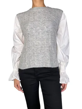 SOMETHING NAVY Swaeter Gris y Blanco