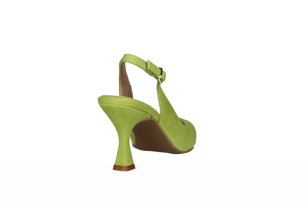 Open Toe Green Kiwi Suede Shoes