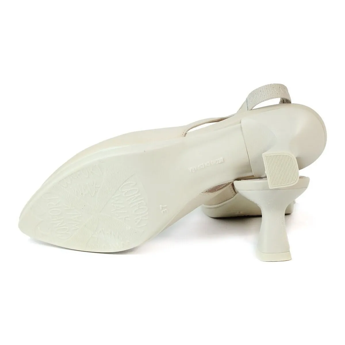 Maia 1 Cream Open-Heel High Heel Shoe