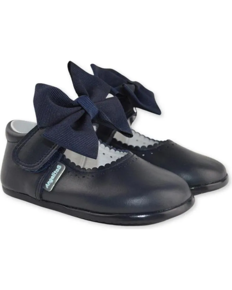 Zapatos ANGELITOS  de Niña ZAPATO LAZO PIEL RESPETUOSO 1540  MARINO